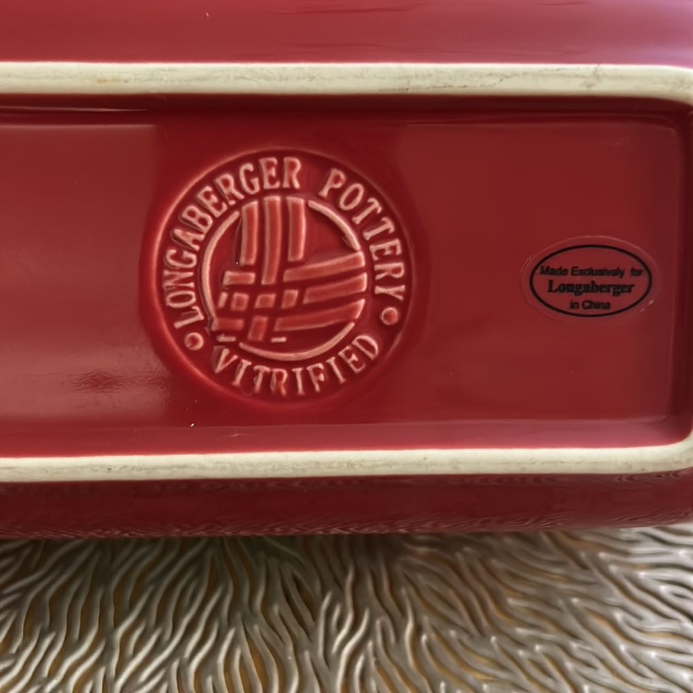 Longaberger woven traditions small loaf pan red - Picture 2 of 3